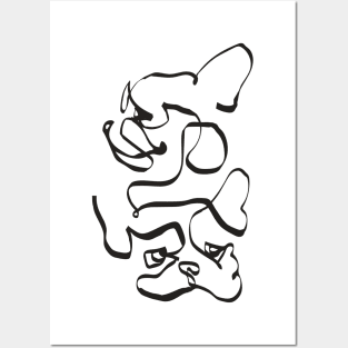 Abstract Line Frenchie Posters and Art